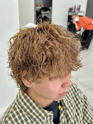 ミディアム パーマ メンズ 🏁メンズパーマ/ RYOYAのヘアスタイル