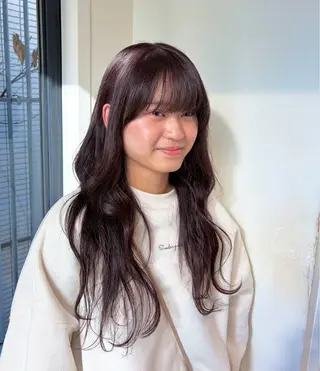 ロング カラー パーマ ヘアアレンジ ヒナ/酸性ストレート ・艶カラー🌿のヘアスタイル