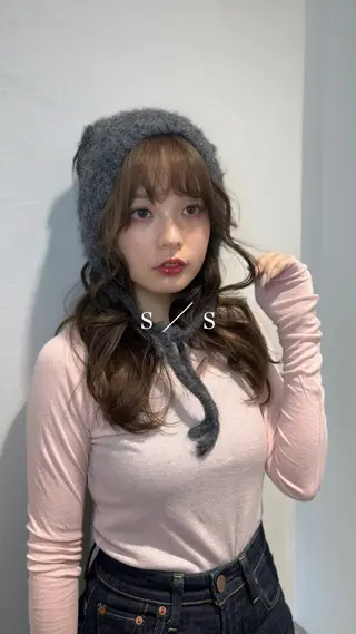 セミロング カラー hair shioのヘアスタイル