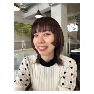 ミディアム カラー 中野 誠子のヘアスタイル