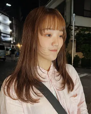 セミロング カラー ヘアアレンジ ショートヘア原宿 fifth コシのヘアスタイル