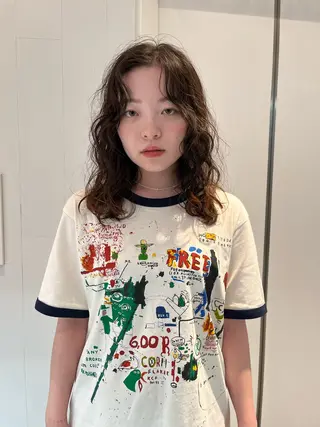 ミディアム パーマ 艶髪✨×顔周りカット 🧚ナツホのヘアスタイル
