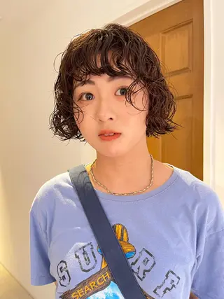 ショート パーマ ボブパーマ/パーマ ウルフパーマのヘアスタイル