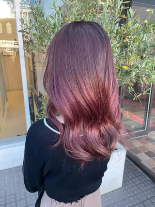 ロング カラー ヘアアレンジ EARTH長岡店🩵 石原莉穂のヘアスタイル