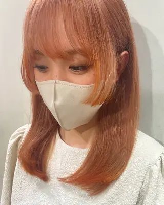 セミロング カラー 髪質改善ストレート 🌈似合わせカットのヘアスタイル