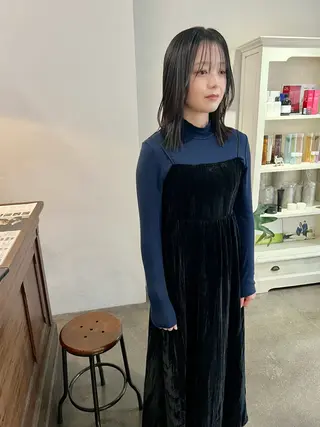 ミディアム カラー パーマ 千葉 郁也のヘアスタイル