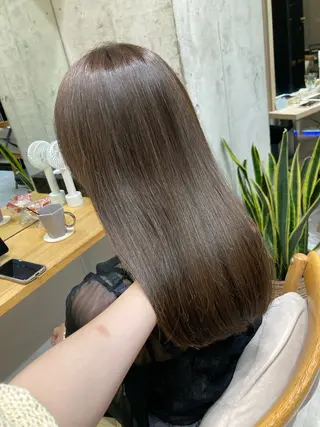 セミロング ✨色持ちの良い艶 カラー✨蟹江真世のヘアスタイル