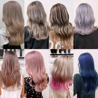 セミロング カラー 渋谷🤍ブリーチ エクステ🤍アミルのヘアスタイル