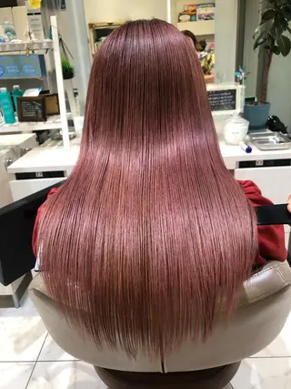ロング 三箇島陽香/髪質改善 クロスパーマ縮毛矯正のヘアスタイル