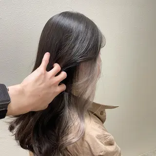 ミディアム カラー パーマ ヘアアレンジ メンズ キッズ ネイル マツエク・マツパ 切りっぱなしヘアボブ ミディアムヘアRYOのヘアスタイル