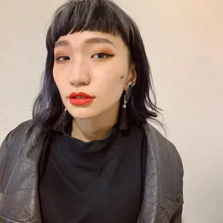 ミディアム カラー 池田 真由美のヘアスタイル