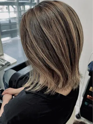 ミディアム カラー ママ美容師 *ヒマワリのヘアスタイル