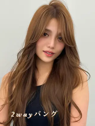 ロング カラー 顔まわりの神様✨ 透明感カラー藤嶋秀幸のヘアスタイル