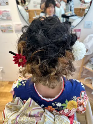 ミディアム ヘアアレンジ 大阪　美容師 ゆいのヘアスタイル