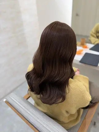 ミディアム カラー 髪質改善&艶感カラー 🪄岡井美結のヘアスタイル