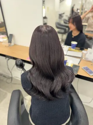 セミロング カラー ヘアアレンジ 🤍淡色ピンク&ラベ ンダーYUKI🤍のヘアスタイル