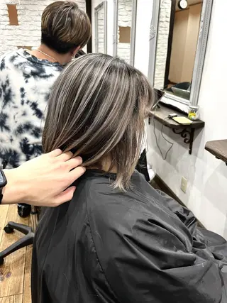 ミディアム バレイヤージュ 宮本宗嵩のヘアスタイル