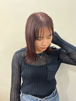 ミディアム カラー riko .のヘアスタイル