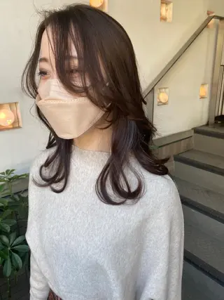 セミロング カラー ヘアアレンジ ナカジマ ボブ/レイヤーのヘアスタイル
