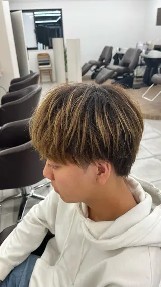 ショート カラー パーマ メンズ 🏆メンズヘア特化 🥇代表りんぺーのヘアスタイル