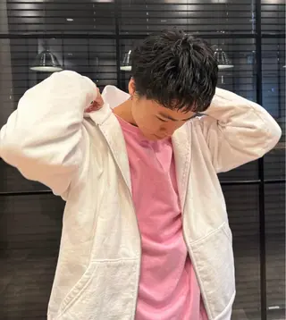 ショート パーマ メンズ メンズショート/ピン パーマ/新宿/フウガのヘアスタイル