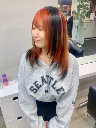 ミディアム カラー ヘアアレンジ 個性爆弾💣 ダブルカラー/ゆかのヘアスタイル