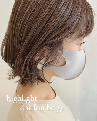 ミディアム カラー 似合わせカットカラー ♡佐藤捺美のヘアスタイル