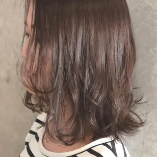 ミディアム カラー パーマ 圧倒的な質感🧡 髪質改善/丸山晴菜のヘアスタイル