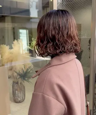 ミディアム カラー パーマ ヒナ/酸性ストレート ・艶カラー🌿のヘアスタイル