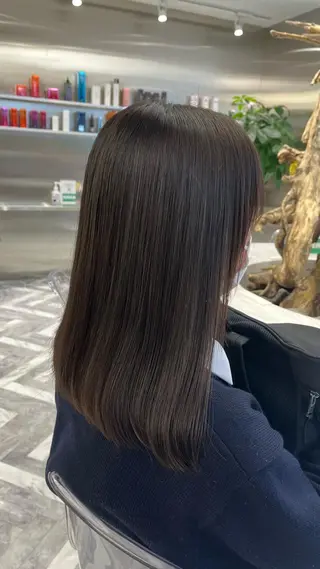 ミディアム mai🤍縮毛酸性ス トレート/アイリストのヘアスタイル