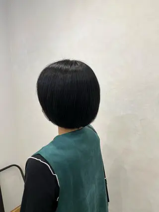 ミディアム カラー ブリーチ縮毛矯正 あすまのヘアスタイル