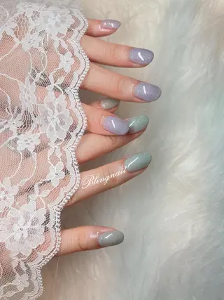 ネイル 23時まで❤︎韓国、 ワンホンネイルのネイルデザイン