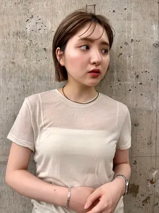 カラー ひなこ♡縮毛矯正/ 艶カラー🤍透明感のヘアスタイル