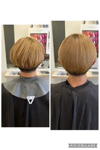 パーマ メンズ ブリーチ&ストレート 長谷川勇人のヘアスタイル