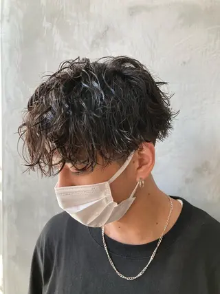 ショート パーマ メンズ 波巻きスパイラルパー マ/シャドウパーマ駿のヘアスタイル