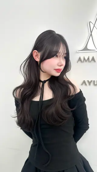 ロング カラー 🇰🇷韓国風くびれ ヘア🇰🇷中村優大のヘアスタイル