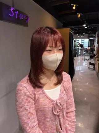 ミディアム カラー NANAMI🩵 大人可愛い韓国ヘアのヘアスタイル