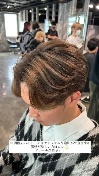 カラー パーマ ヘアアレンジ メンズ 💎韓国/ レイヤー カット/ 暖色🫧のヘアスタイル