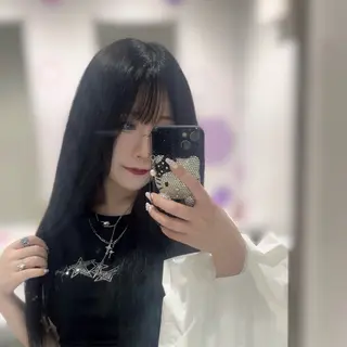 セミロング カラー 抜け感/ワンカラー/ 明大前/桑田のヘアスタイル