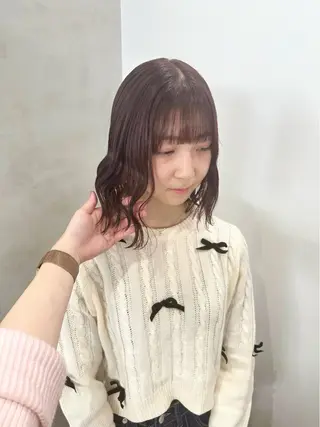 セミロング カラー Himawari♡ 柔らかいカラーのヘアスタイル