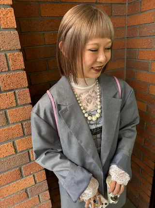 ショート カラー ヘアアレンジ 広島/ボブ/レイヤー 🌿‬wakabaのヘアスタイル