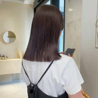 ミディアム カラー ボブ/ミニボブ 透明感カラーkadoのヘアスタイル