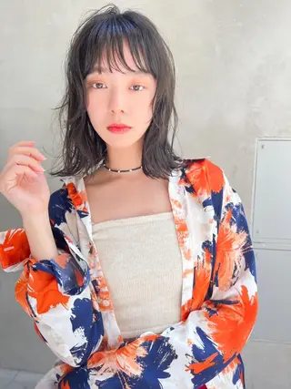 ミディアム カラー 🏄MUSASHI カラー/レイヤー/のヘアスタイル