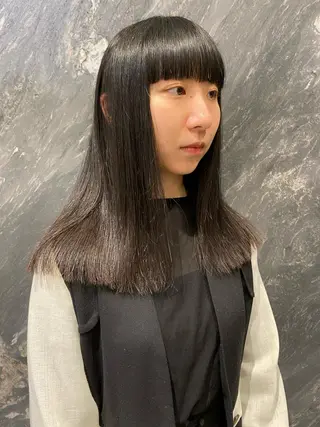 ミディアム パーマ、髪質改善 菊地美月のヘアスタイル