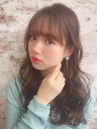 ミディアム カラー パーマ ヘアアレンジ Watai 艶髪 當間 大知のヘアスタイル