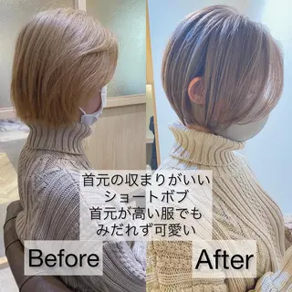 ショート カラー ボブ　ショート 特化 迫田紘史のヘアスタイル