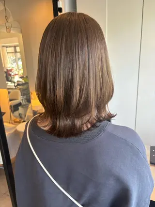 ミディアム カラー 透明感カラー ヨネヤマツムギのヘアスタイル