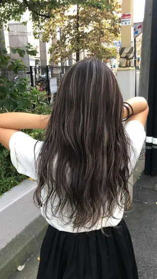セミロング カラー パーマ ヘアアレンジ 【ツヤ髪美容師】 ツダケイスケのヘアスタイル