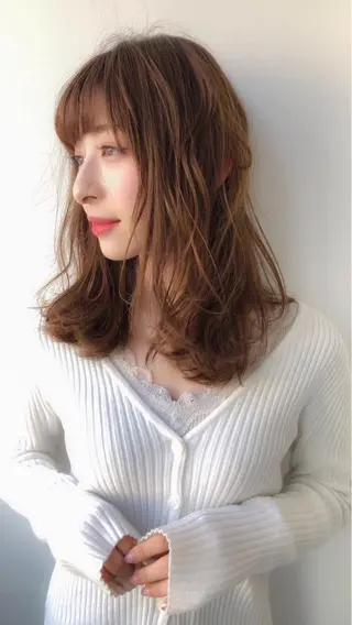 セミロング パーマ ヘアアレンジ 💖艶と似合わせ💖 カラーカット💖のヘアスタイル