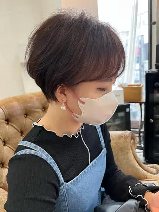 ショート 紙屋町ショート /ボブ　パーマ河内蓮のヘアスタイル